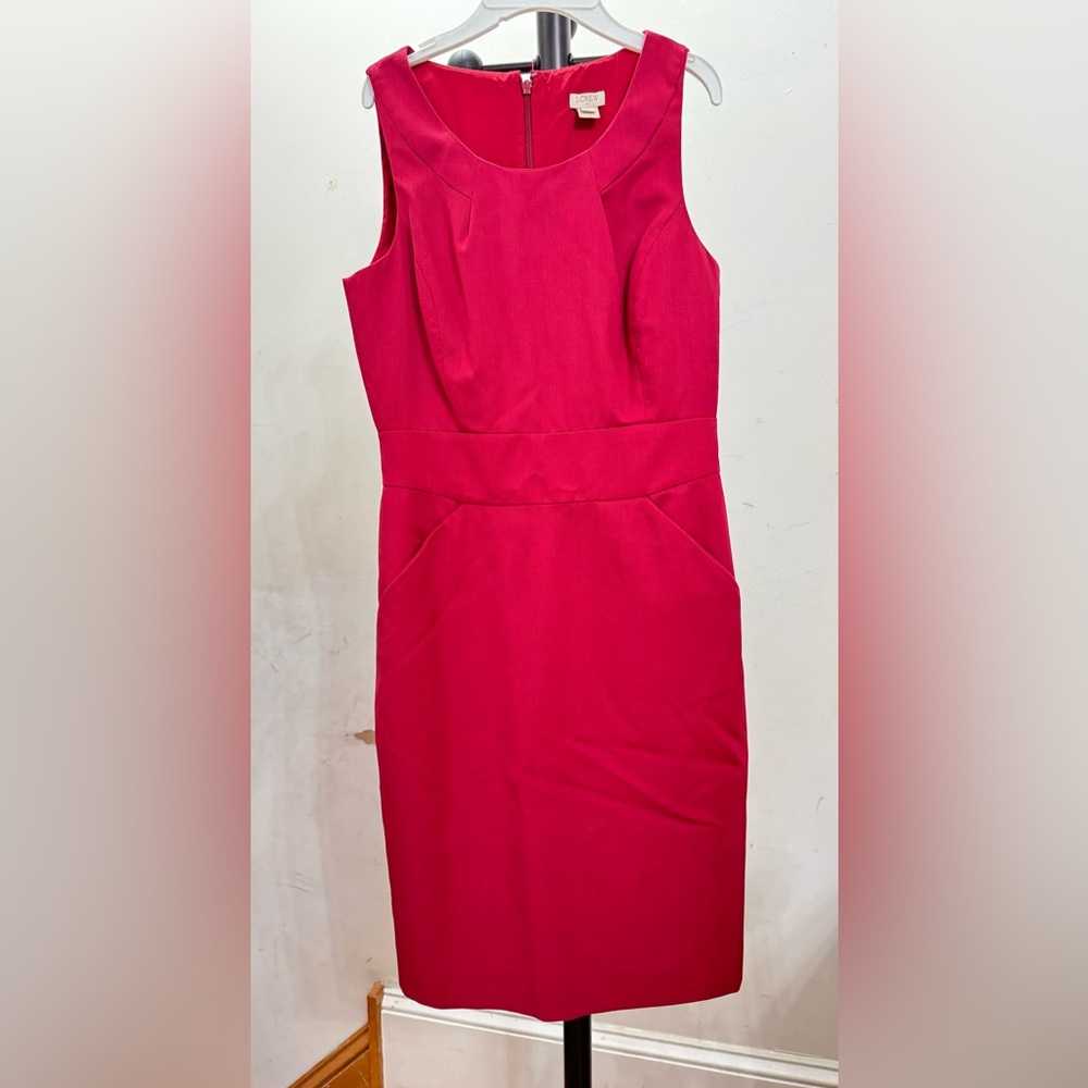 J crew red dress with side pockets size 2